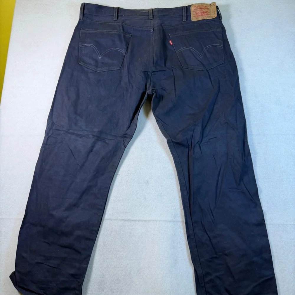 Levis 501 Original Fit Jeans Navy Blue Denim Button Fly Mens 44x30